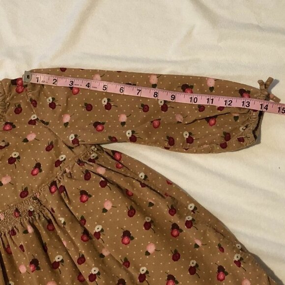 Baby Gap Girls Corduroy Dress Brown Flowers White Polka Dots Size 4Y or 4T - Picture 11 of 15